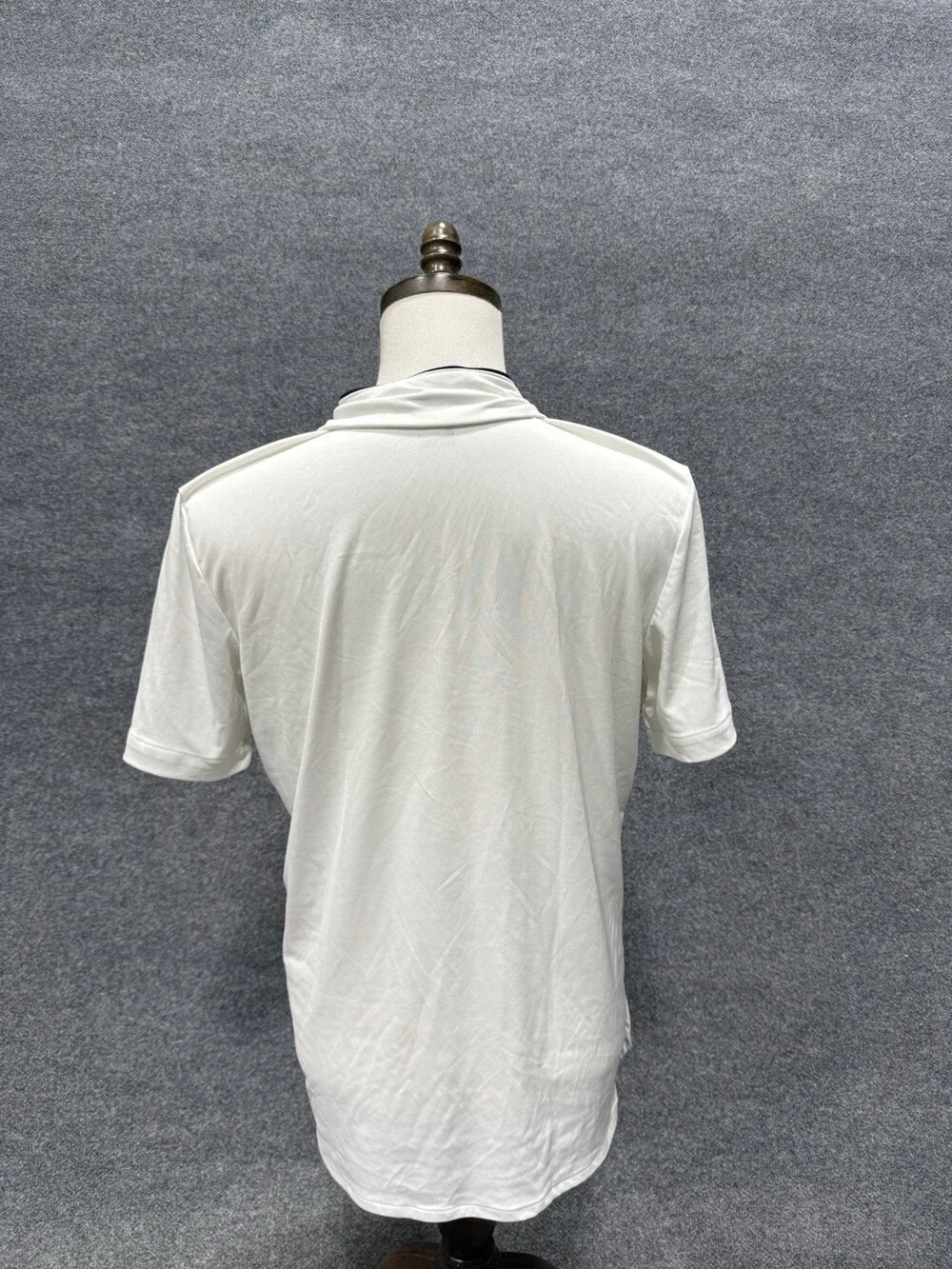 Nike Dri-FIT Penn Football Polo Shirt Mens Medium White Gray Striped Embroidered